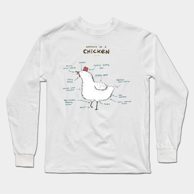 Anatomy of a Chicken Long Sleeve T-Shirt by Sophie Corrigan